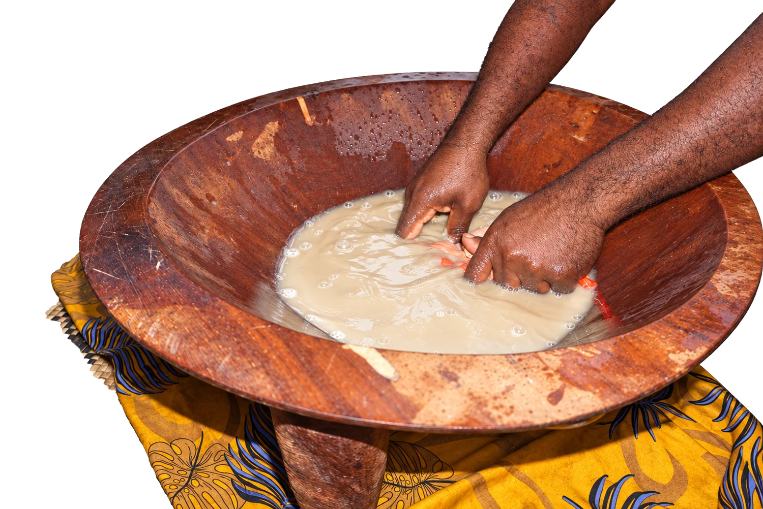 Freshly prepared Kava in the traditional tanoa bowl